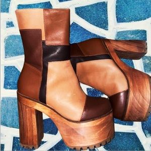 Steve Madden Brown Patchwork Boots
